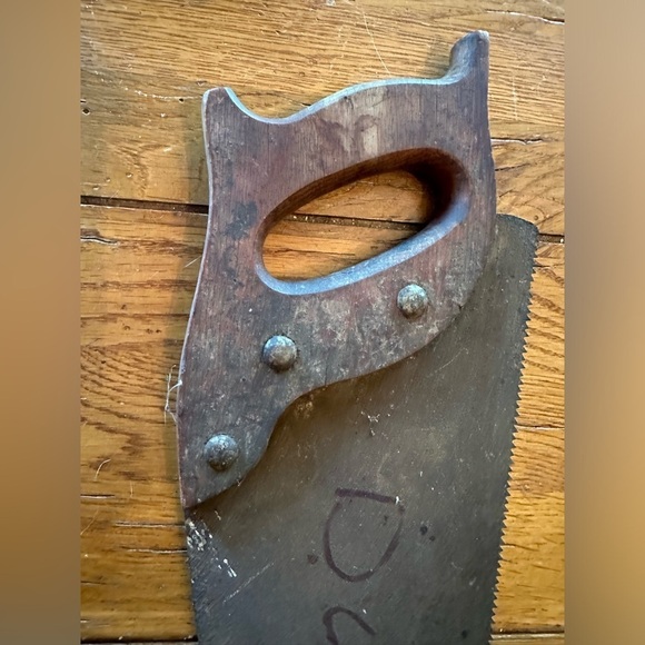 Antique Wood Handle Saw Vintage Rusty‎ Collectible 80’s Retro - Picture 6 of 8